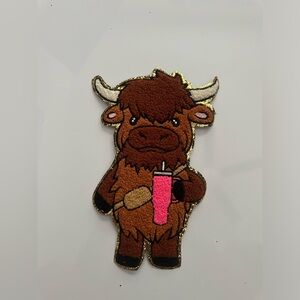 Adorable Chanel iron on oversize Highland cow patch